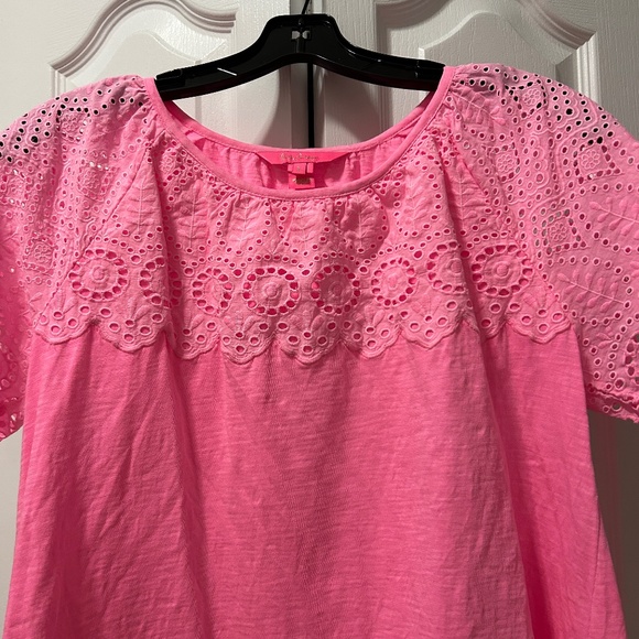 NWOT Lilly Pulitzer Taylin Eyelet Top Pink Shandy Size Small - Picture 9 of 13